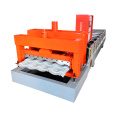 New design botou hebei supplier canton fair 828 glazed aluminum colored roof tile glazed tile roll forming machine